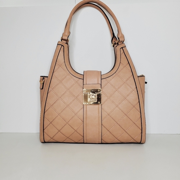 American Bee 3 piece Women Stylish Tan Leather Handbag Set - Picture 2 of 16